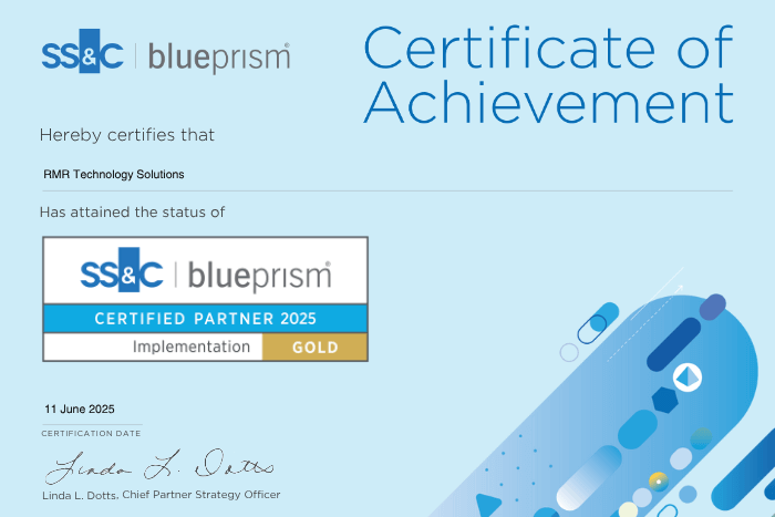 RMR es ahora Gold Partner de SS&C Blue Prism